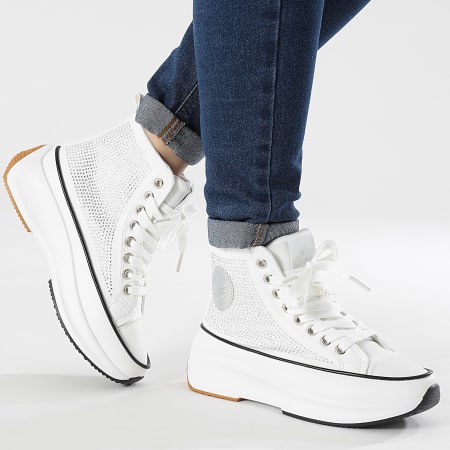 Kaporal - Christa 400006 Sneakers Hi-Top da donna con strass bianchi