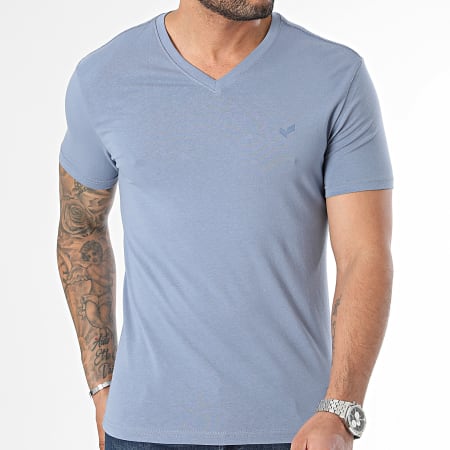 Kaporal - Lote de 2 camisetas cuello pico GIFTM11 Blanco Azul