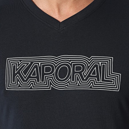 Kaporal - NINOM11 Maglietta essenziale con scollo a V, blu navy