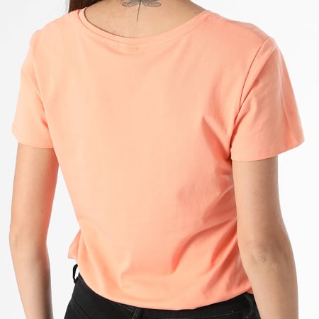 Kaporal - Tee Shirt Col V Femme Essentiel FRANW11 Orange Argenté