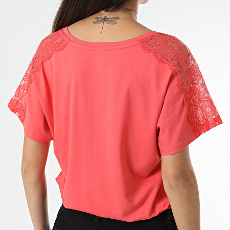 Only - Tee Shirt Femme Moster Rose Corail