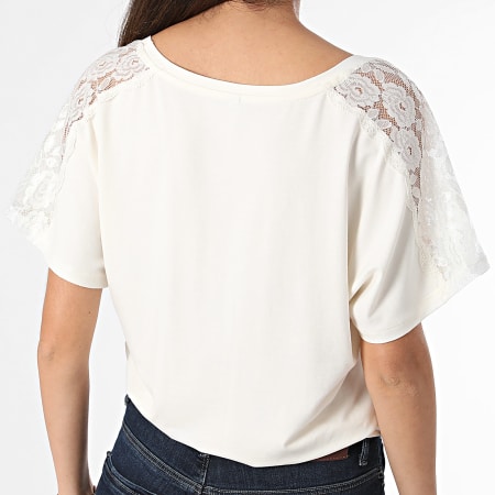 Only - Camiseta de mujer Moster con cuello en V Beige claro