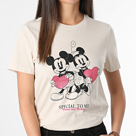 Only - Camiseta Mickey Beige Mujer