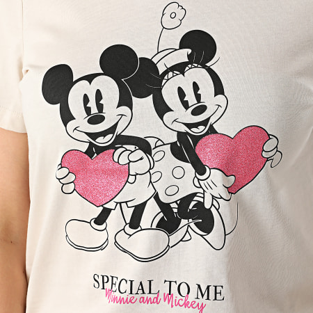Only - Camiseta Mickey Beige Mujer