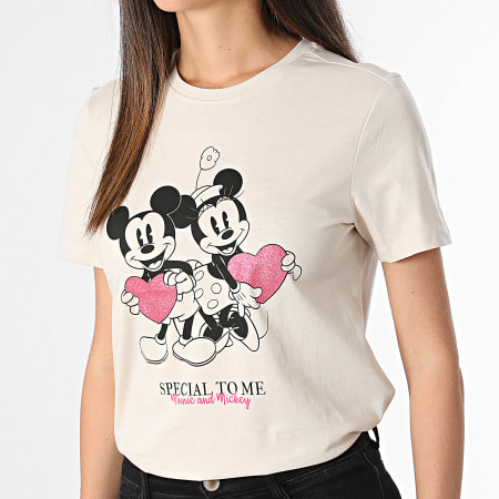Only - Tee Shirt Femme Mickey Beige