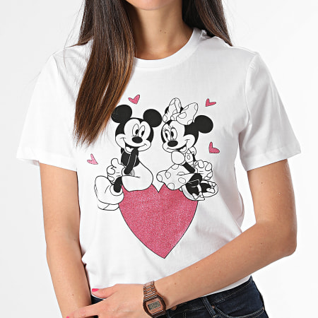 Only - Tee Shirt Femme Mickey Blanc