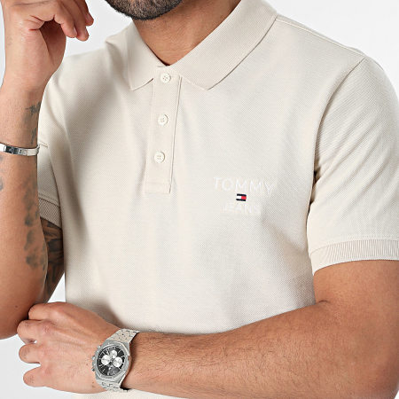 Tommy Jeans - Polo Manches Courtes Slim Corp 8927 Beige
