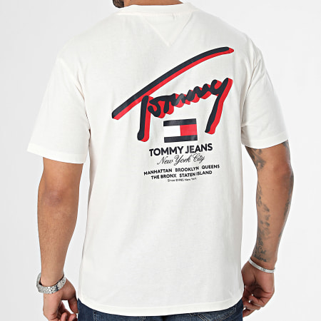 Tommy Jeans - Tee Shirt Reg 3D Street 8574 Blanc Cassé