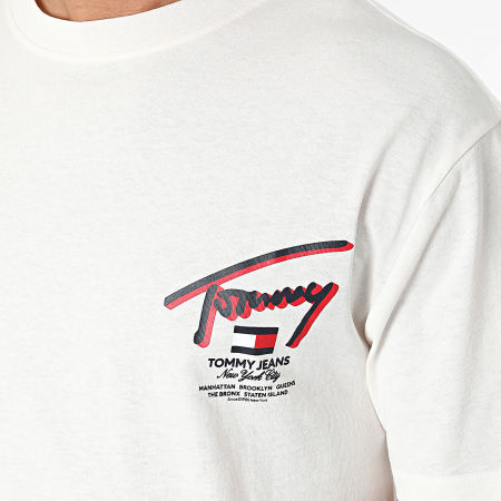 Tommy Jeans - Tee Shirt Reg 3D Street 8574 Blanc Cassé