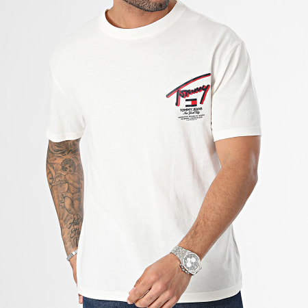 Tommy Jeans - Camiseta Reg 3D Street 8574 Off White