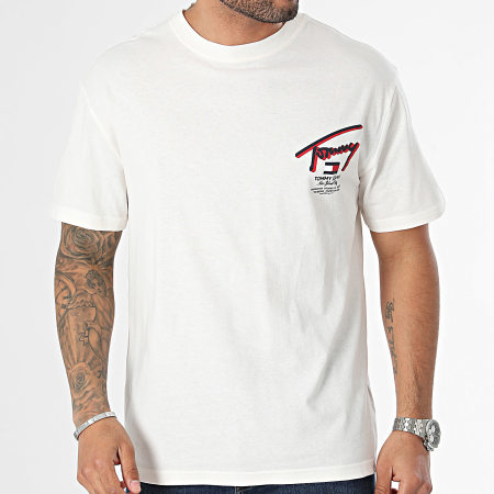 Tommy Jeans - Camicia da tè Reg 3D Street 8574 Off White