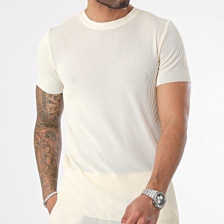 Zayne Paris  - Beige T-shirt en joggingshortset