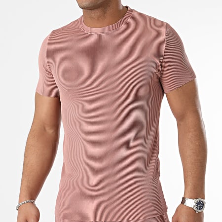 Zayne Paris  - Conjunto de camiseta rosa y pantalón corto de jogging