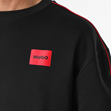 HUGO - Felpa girocollo Badge 50514966 Nero Rosso
