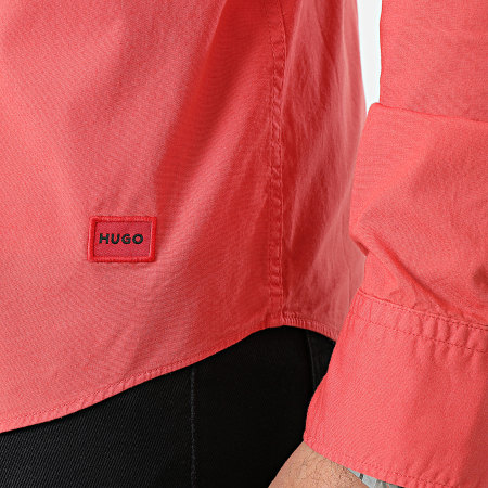 HUGO - Camicia Ermo a maniche lunghe 50500216 Rosso mattone