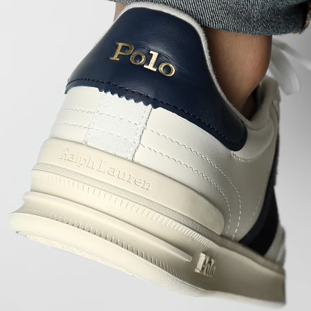 Polo Ralph Lauren - Baskets Heritage Aera Leather Suede Trainer Bianco Black Navy