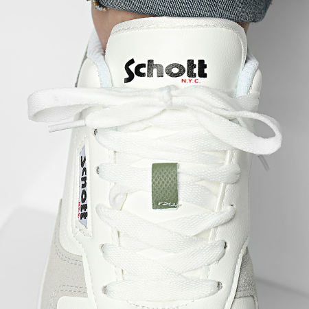 Schott NYC - Diran Off White Burgundy Sneakers