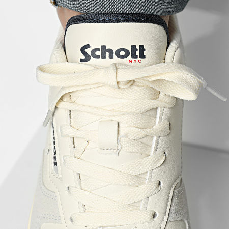 Schott NYC - Diran Off White Burgundy Sneakers