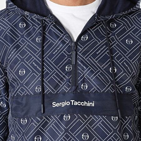 Sergio Tacchini - Giacca a vento con cappuccio Labirinto 40471 blu navy