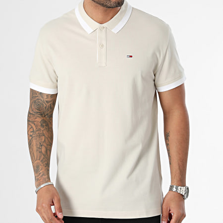 Tommy Jeans - Polo Manches Courtes Solid Tipped 8313 Beige