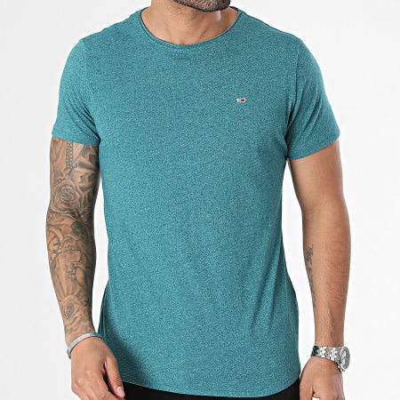 Tommy Jeans - Jaspe Slim Tee Shirt 9586 Anatra blu screziato