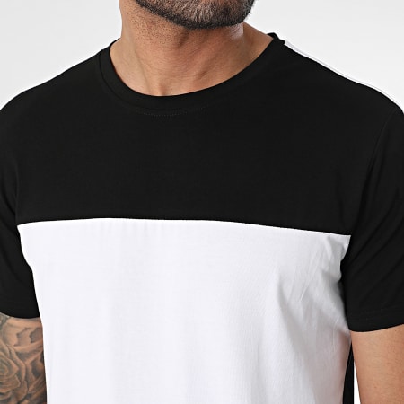 Zayne Paris  - Conjunto de camiseta a rayas blanca y negra y pantalón corto de jogging