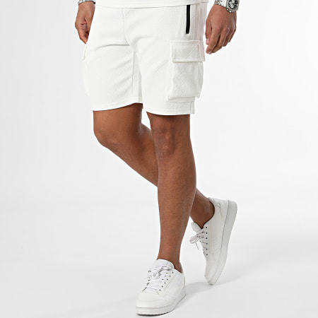 Zayne Paris  - Conjunto de camiseta blanca y pantalón corto tipo cargo