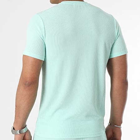 Zayne Paris  - Conjunto de camiseta turquesa y pantalón corto de jogging