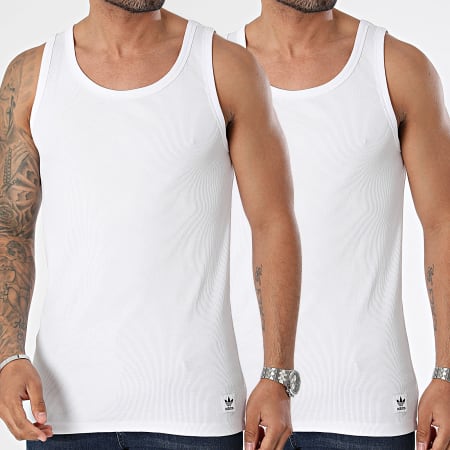 Adidas Originals - Lote de 2 camisetas sin mangas 4A3M53 Blanco