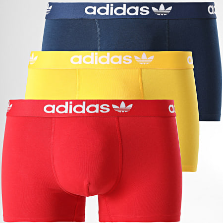 Adidas Originals - Lot De 3 Boxers 4A1M56 Rouge Jaune Bleu Marine