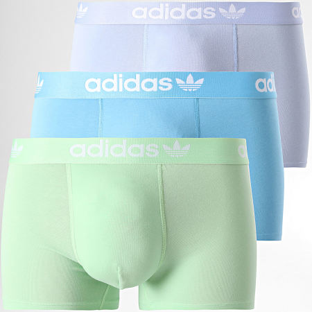 Adidas Originals - Set De 3 Boxers 4A1M56 Morado Claro Verde Claro Azul Claro