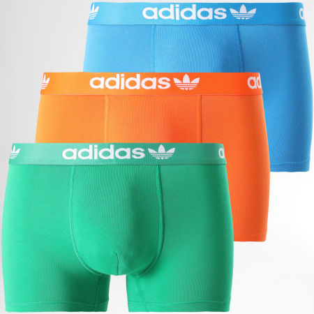 Adidas Originals - Lot De 3 Boxers 4A1M56 Orange Vert Bleu