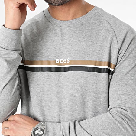 BOSS - Tee Shirt Manches Longues Authentic 50515159 Gris