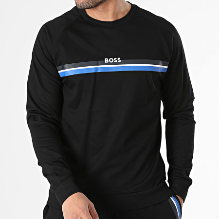 BOSS - Auténtico conjunto de camiseta de manga larga y pantalón de chándal 50515163 Negro
