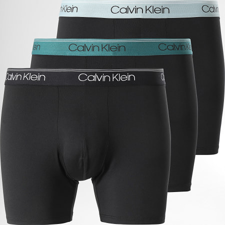 Calvin Klein - Set di 3 boxer NB2570A Nero Grigio Blu Petrolio