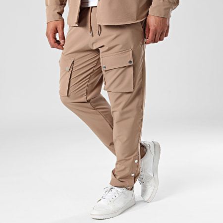 Classic Series - Set camicia over e pantaloni cargo color cammello