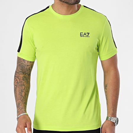 EA7 Emporio Armani - 3DPT35-PJ02Z Camiseta de rayas verde lima