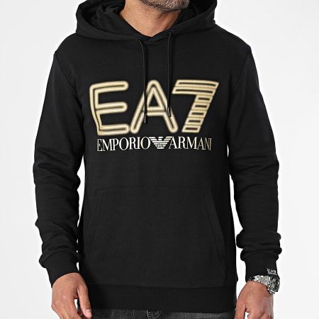 EA7 Emporio Armani - Sweat Capuche 3DPM64-PJSHZ Noir Doré