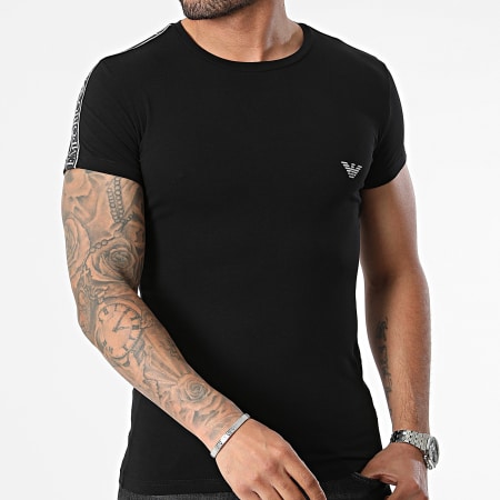Emporio Armani - Camiseta a rayas 111035-4R523 Negro