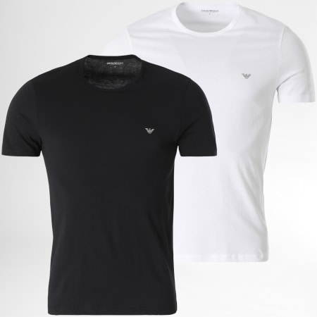 Emporio Armani - Set di 2 magliette 111267-4R722 bianco nero
