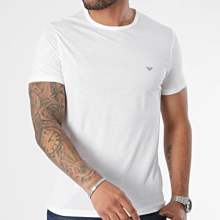 Emporio Armani - Juego de 2 camisetas 111267-4R722 Blanco Negro