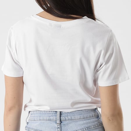 Kaporal - Tee Shirt Col V Femme Fan Blanc Doré
