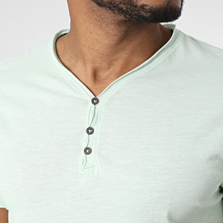 La Maison Blaggio - Camiseta cuello tunecino verde claro