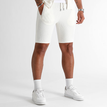 LBO - Camicia a maniche corte e pantaloncini da jogging 0194 Set beige chiaro