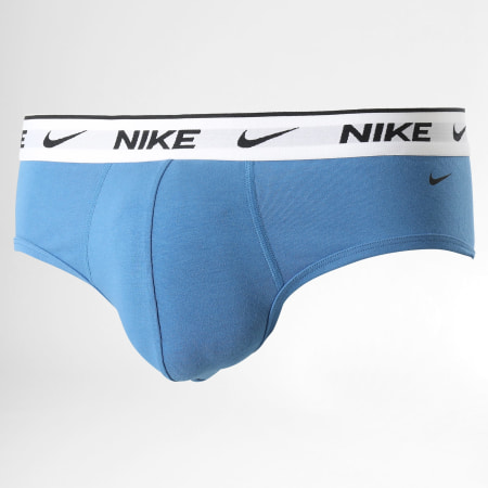 Nike - Juego de 3 calzoncillos de algodón elástico KE1006 Negro Gris Azul