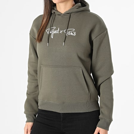 Project X Paris - Sudadera con capucha para mujer F222138 Verde caqui