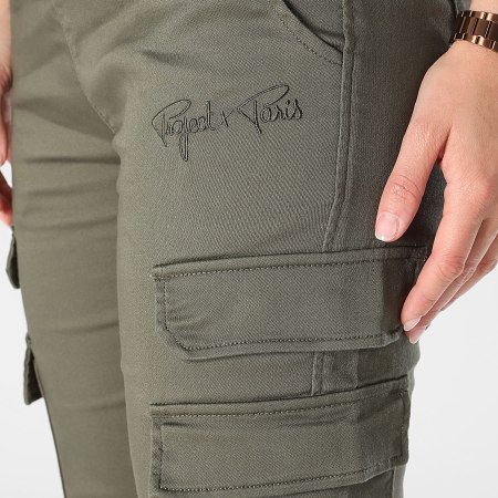 Project X Paris - Pantalones Cargo Mujer TF239707 Caqui Verde
