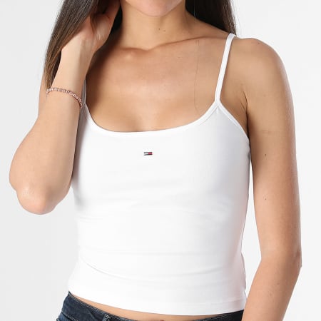 Tommy Jeans - Top donna Essential Strap Crop 7381 Bianco