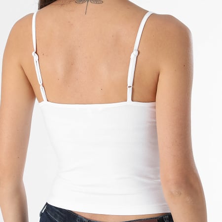 Tommy Jeans - Camiseta de tirantes para mujer Essential Strap Crop Top 7381 Blanco