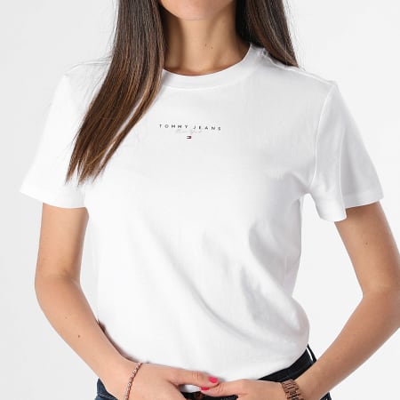 Tommy Jeans - Tee Shirt Femme Essential Logo 7828 Blanc